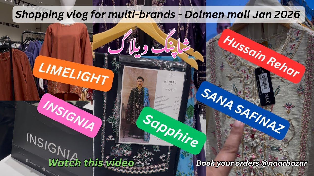 Shopping vlog Multiple Brands (Hussan Rehar + Insignia + Limelight + Sana Safinaz + Sapphire)