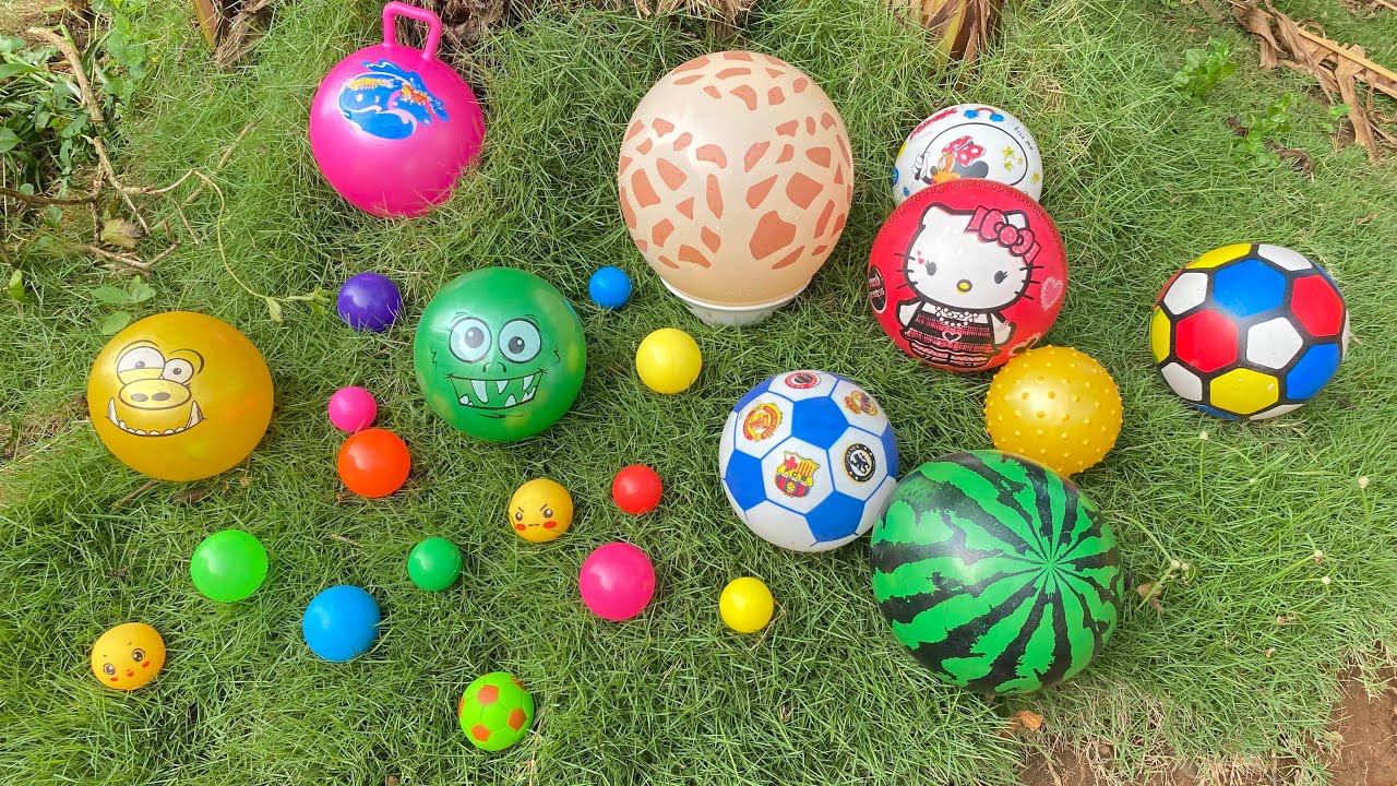 Mencari Bola Sepak, Bola Warna Warni, Bola Semangka, Ayam, Bebek, Mobilan, Truk, Tayo, Balon 99