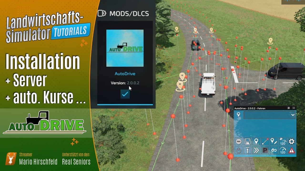LS22 Tutorials: 🚜 Auto Drive - Installation Server, automatische Kurse / für Fortgeschrittene