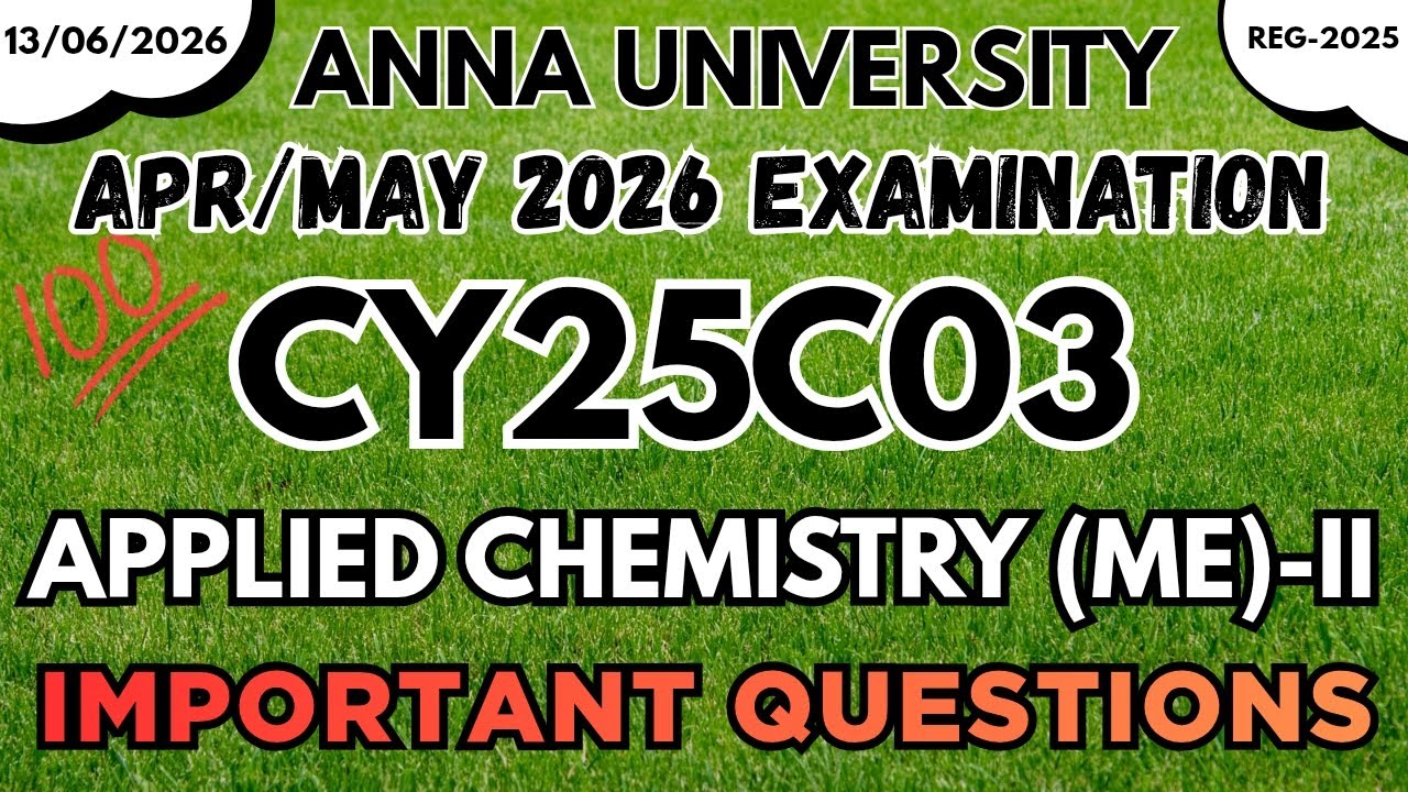 CY25C03|Прикладная химия (ME)-II|Важные вопросы 💯💯💯|@Toppersacademytamil