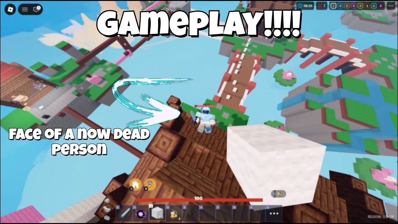 GAMEPLAY IN ROBLOX BEDWARS!- Pure Aura