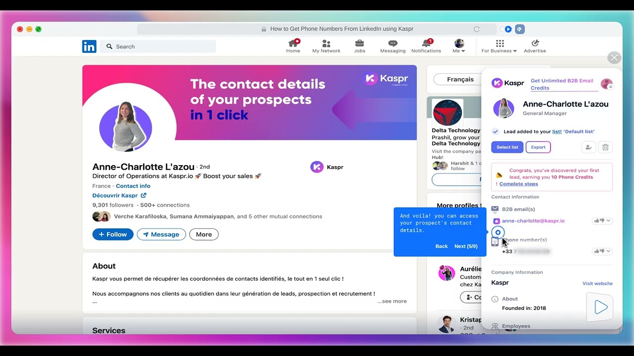 How to Get Phone Numbers From LinkedIn Using Kaspr Chrome Extension (Step-by-Step)
