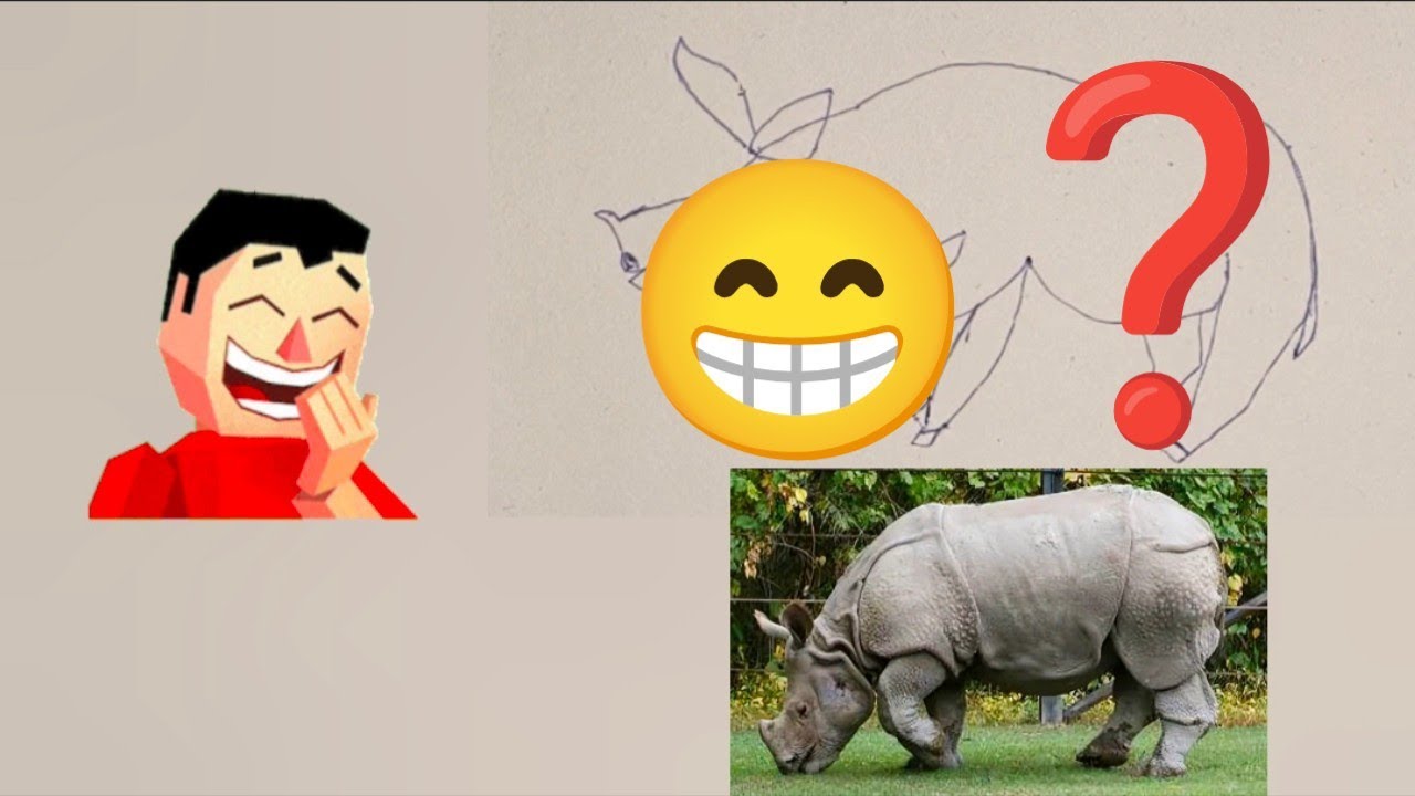 Funny rhino drawing 🦏😁