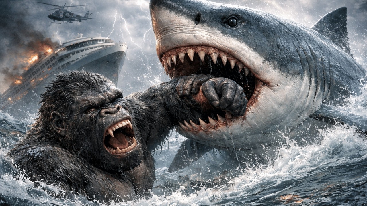 KONG vs MEGALODON: The Epic Sea Battle | Cinematic AI Film (4K)