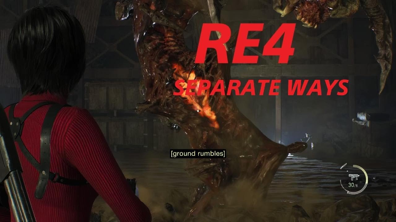 Resident Evil 4 remake separate ways hard core mode gameplay in PlayStation 5