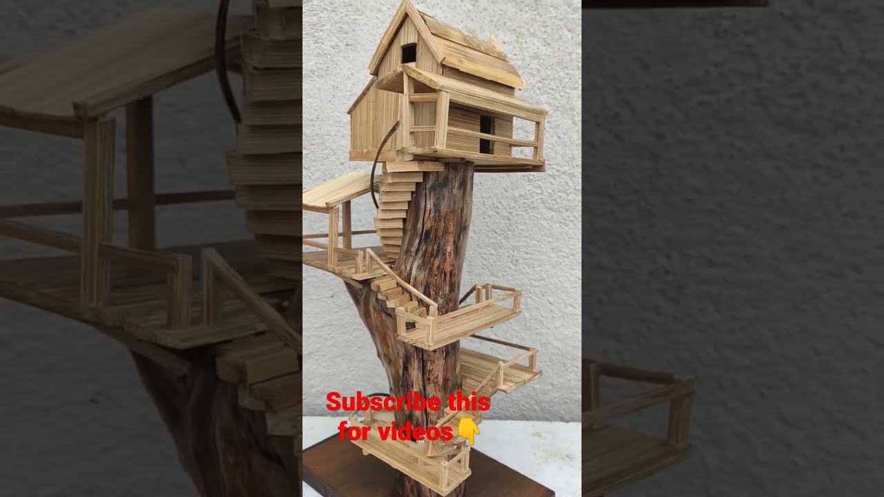 miniature tree house #shorts #miniaturehouse #decoration #homedecor #diy #handmade #woodenart #craft