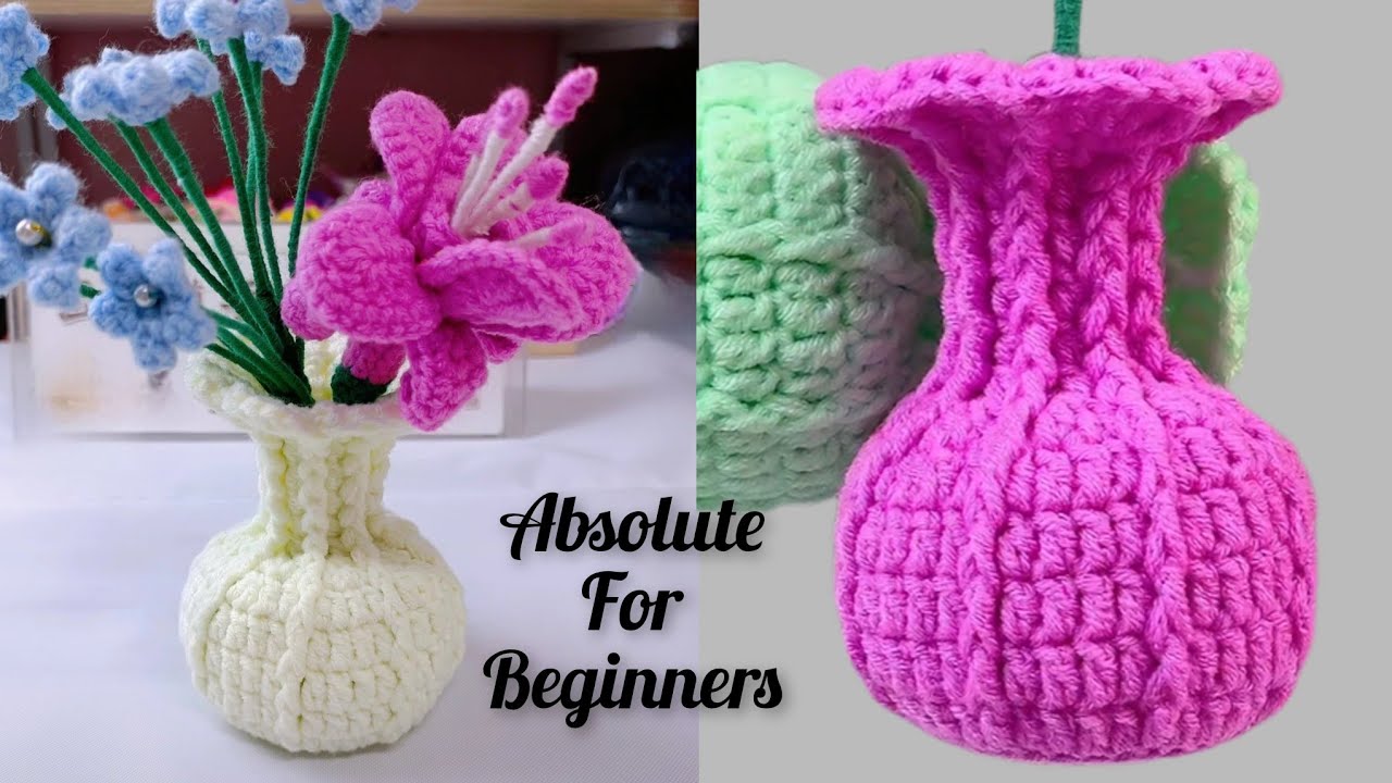 DIY*How to Make Crochet VASE || I Made A Vase In Just 1 Hour/Flowers pot