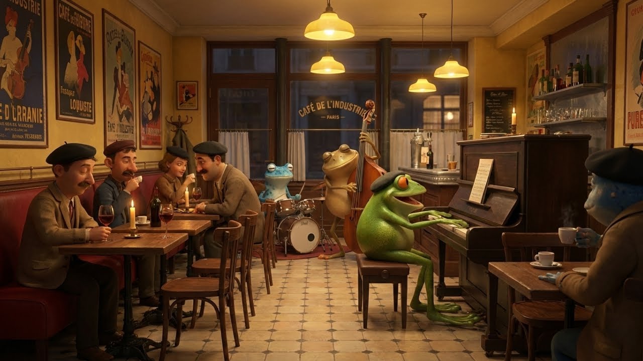 【BGM】🍷Une nuit au café Bastille 🐸Frog Jazz Band