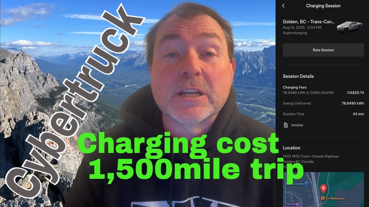 Then end of an epic Banff NP Trip with Cybertruck, over 1500miles, all stats and charging cost