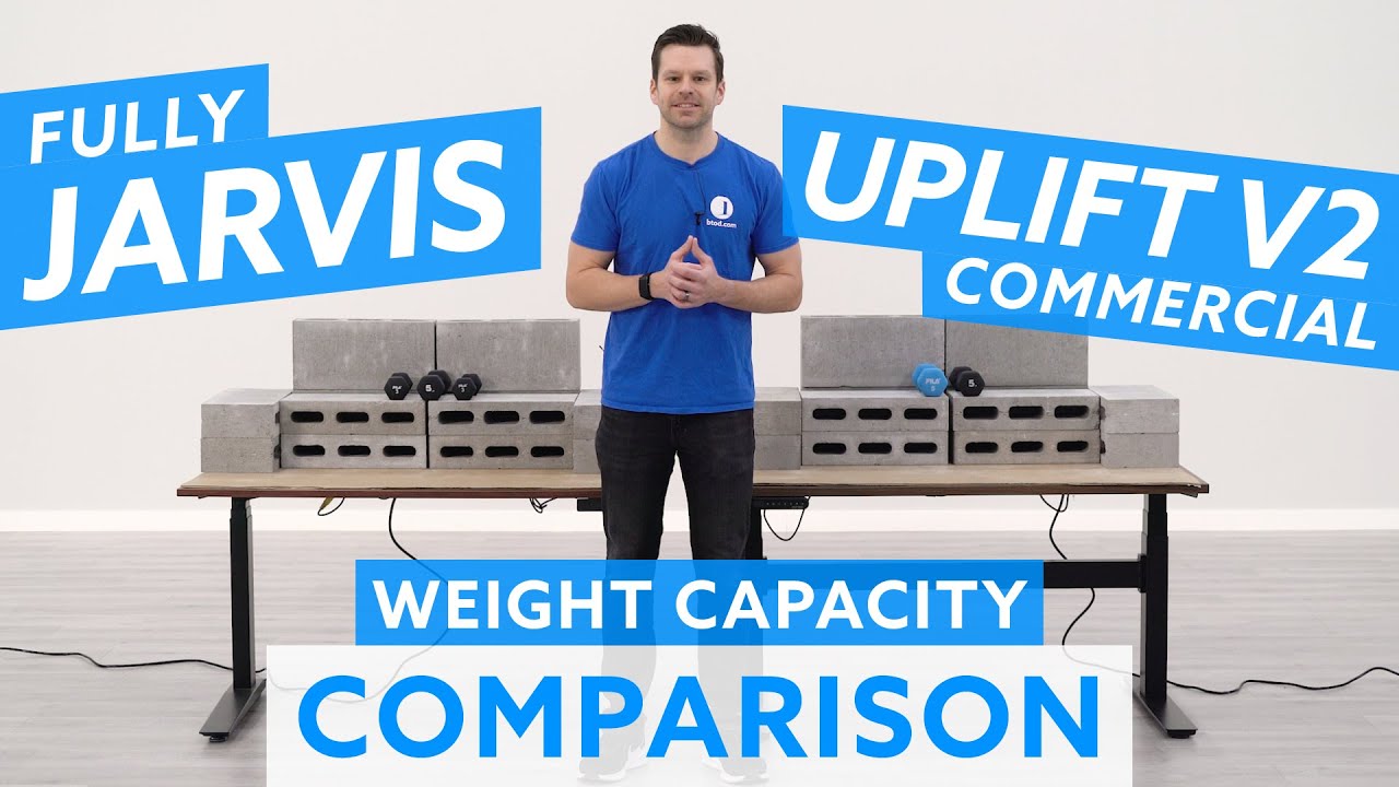 Fully Jarvis vs. Uplift v2 Commercial Standing Desk Weight Capacity Comparison