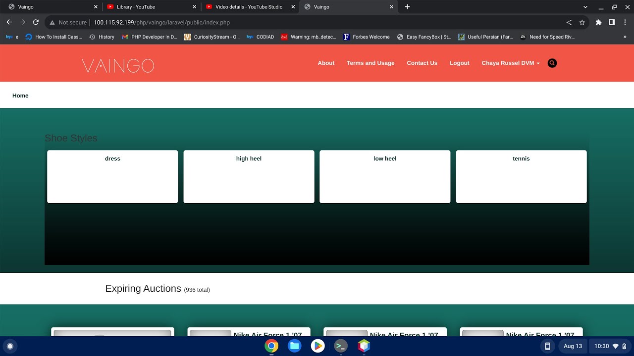 Vaingo Auctioning/Offer System