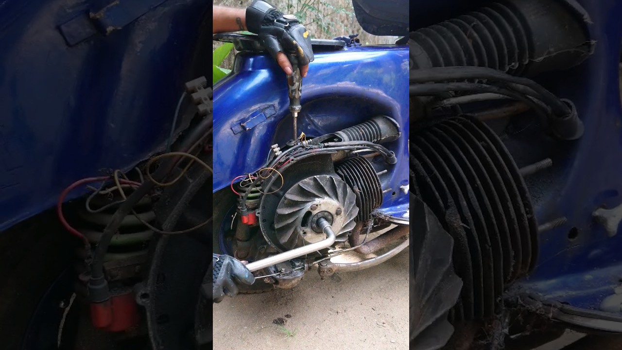 How to remove vespa Flywheel😌🌀#shorts #shortsfeed #viral #vespa #repair #engine #restoration