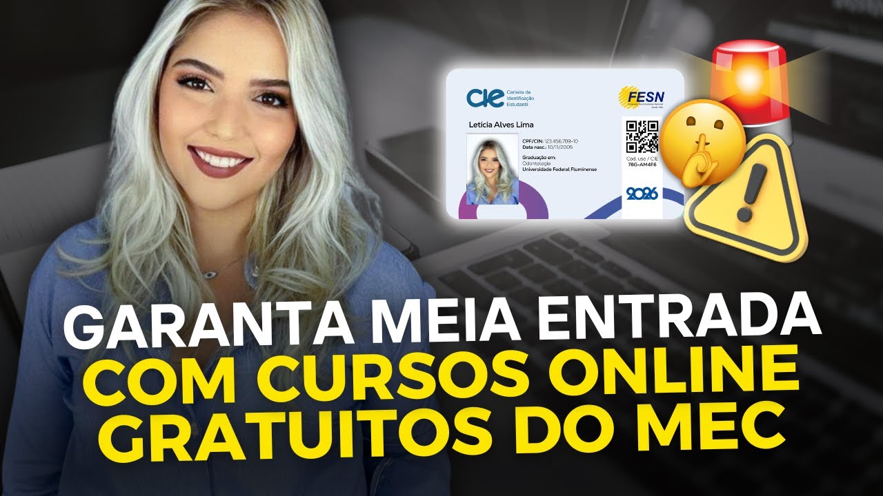 Como Fazer Carteirinha de Estudante através de Cursos Online Gratuitos do MEC | Mari Rel