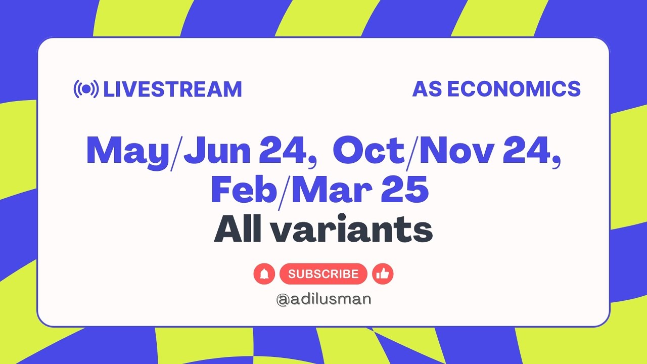 AS ECONOMICS MCQ LIVESTREAM – OCT/NOV 2024 (All Variants) | Paper 1
