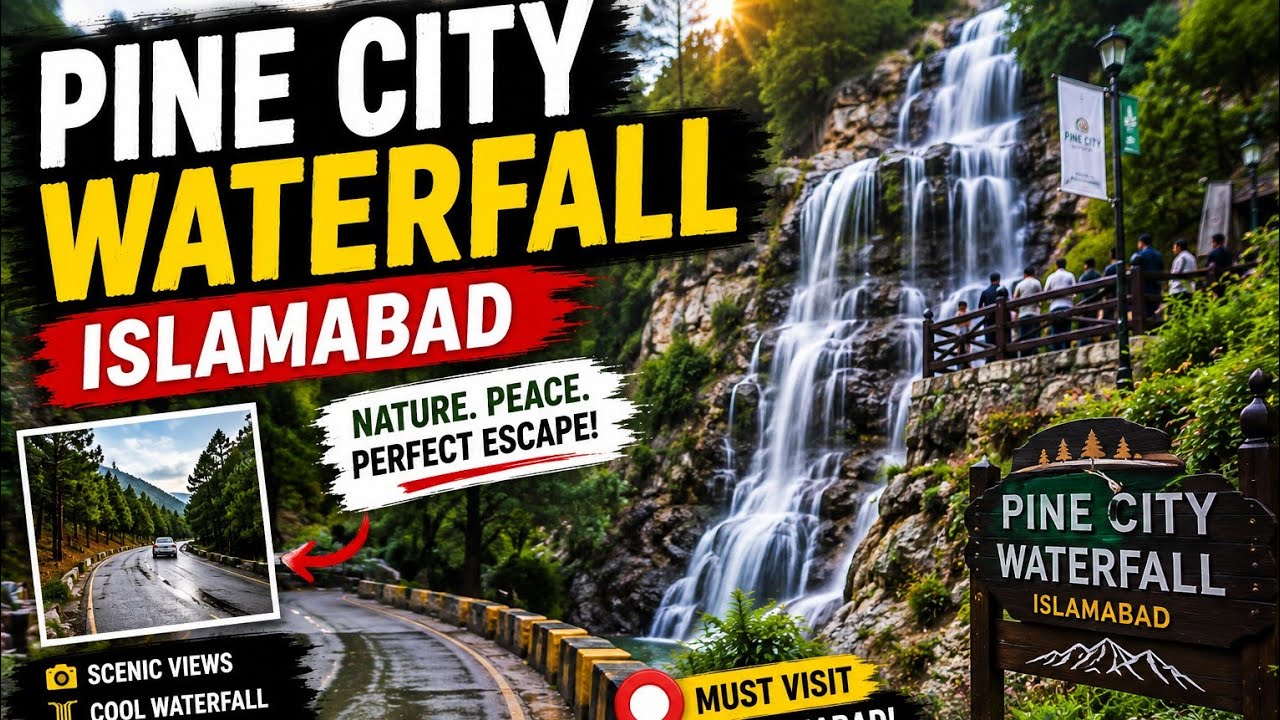 Pine City waterfall Islamabad Tour 2025 //Pine City Waterfalls Haripur //Family Picnic At Pine City 