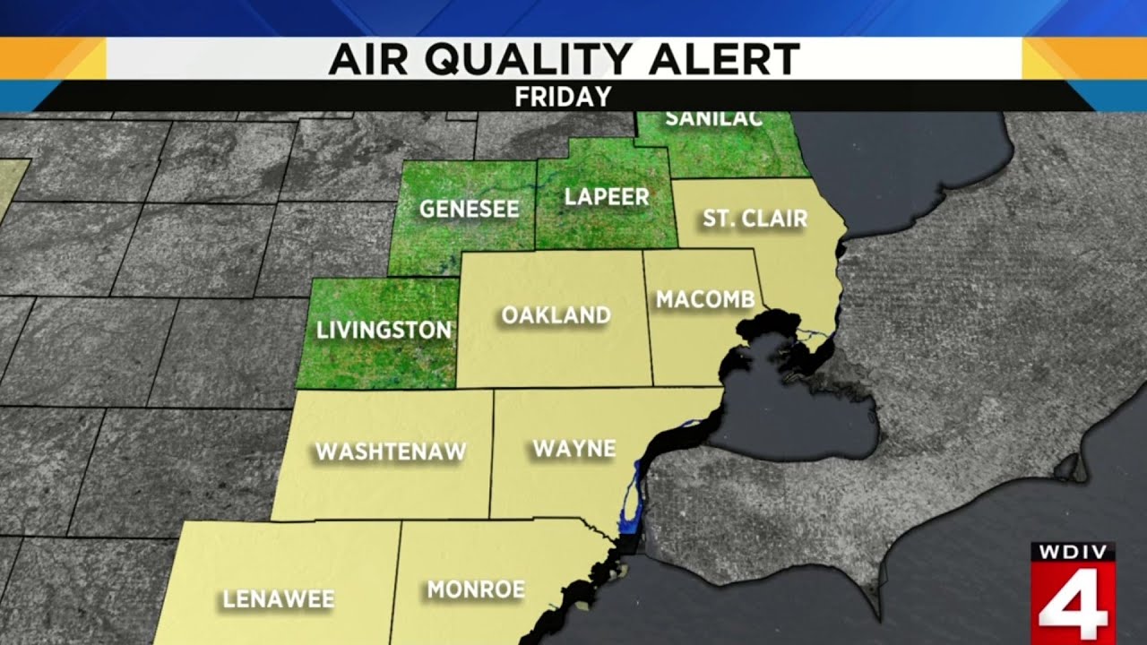 Metro Detroit under Air Quality Alert on Friday, May 25, 2018