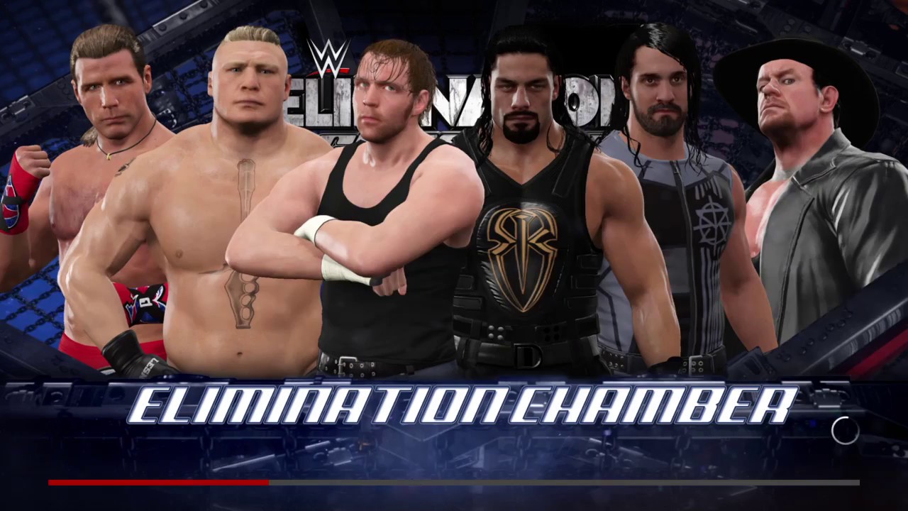 WWE 2K17 Reigns VS Lesnar,Ambrose,Rollins,Undertaker,Michaels Requested Elimination Chamber Match