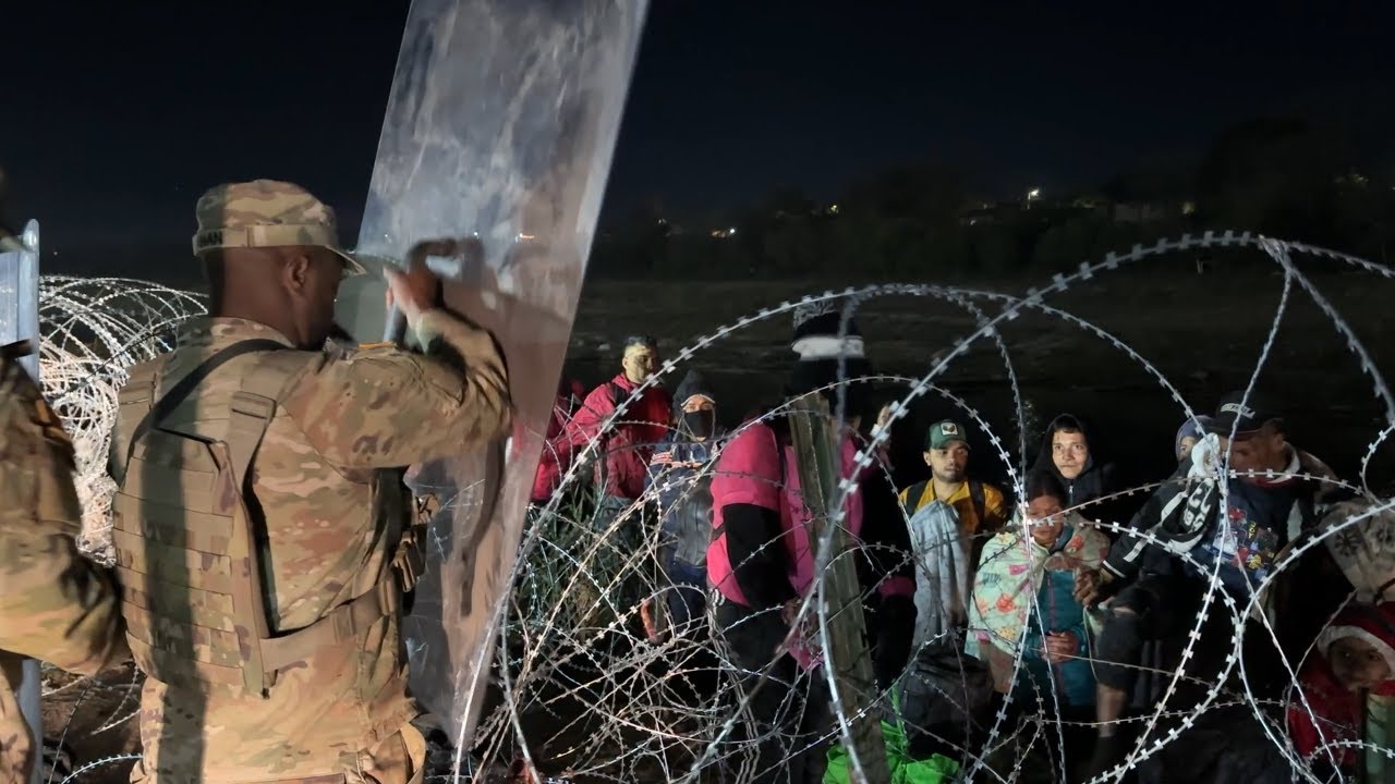 National Guardsmen Defend Texas Border from Large Groups of Illegal Immigrants