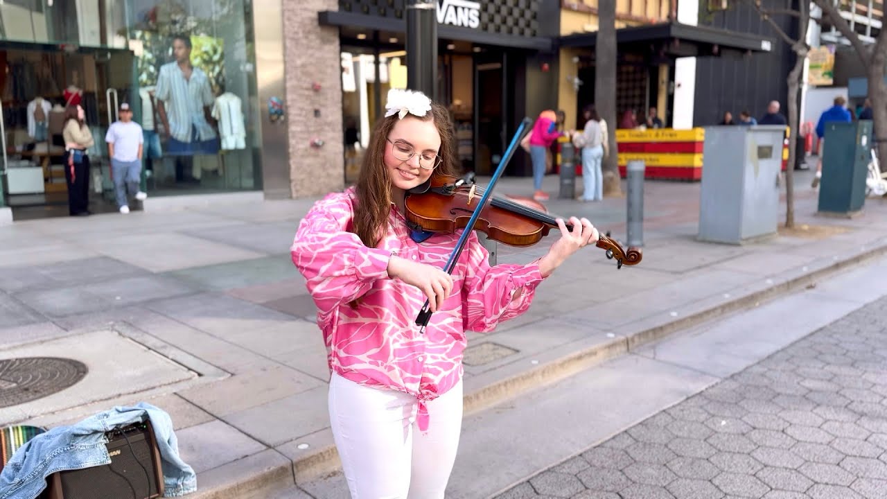 Can’t Stop The Feeling - Justin Timberlake | Santa Monica Street Performance Holly May Violin Cover