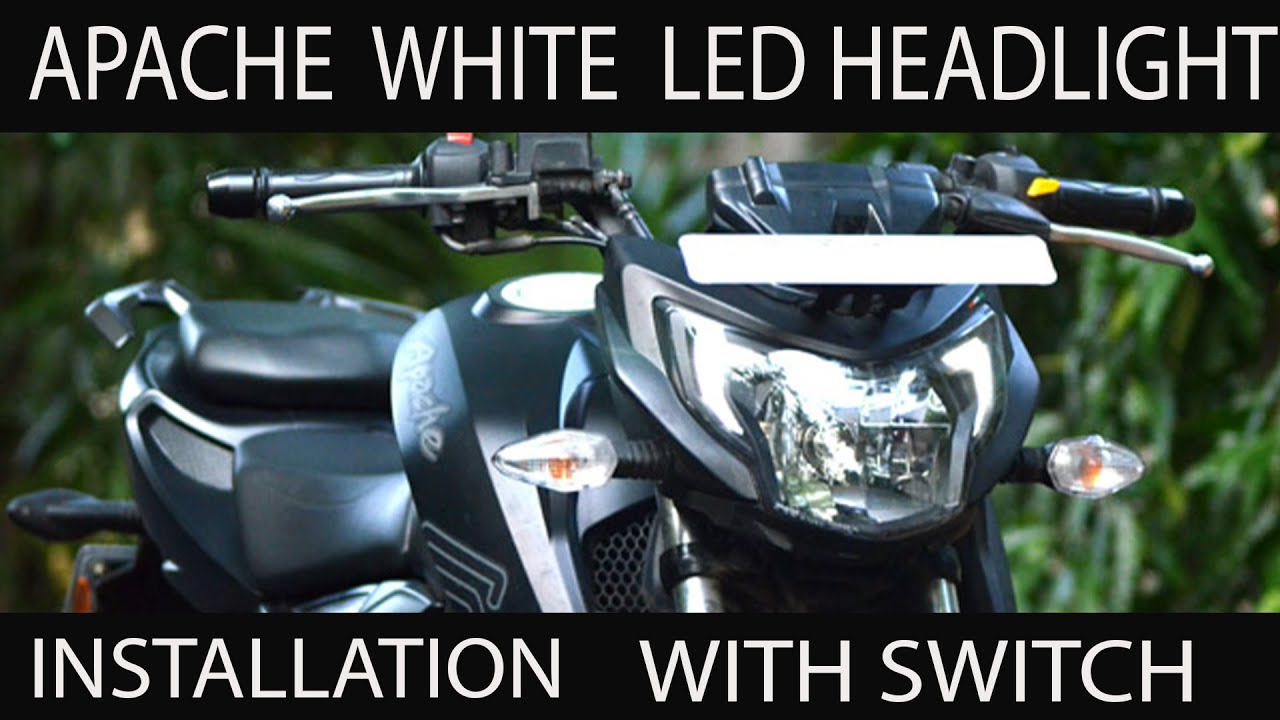APACHE 200 | WHITE LED HEADLIGHT | INSTALLATION | BS4 WITH SWITCH