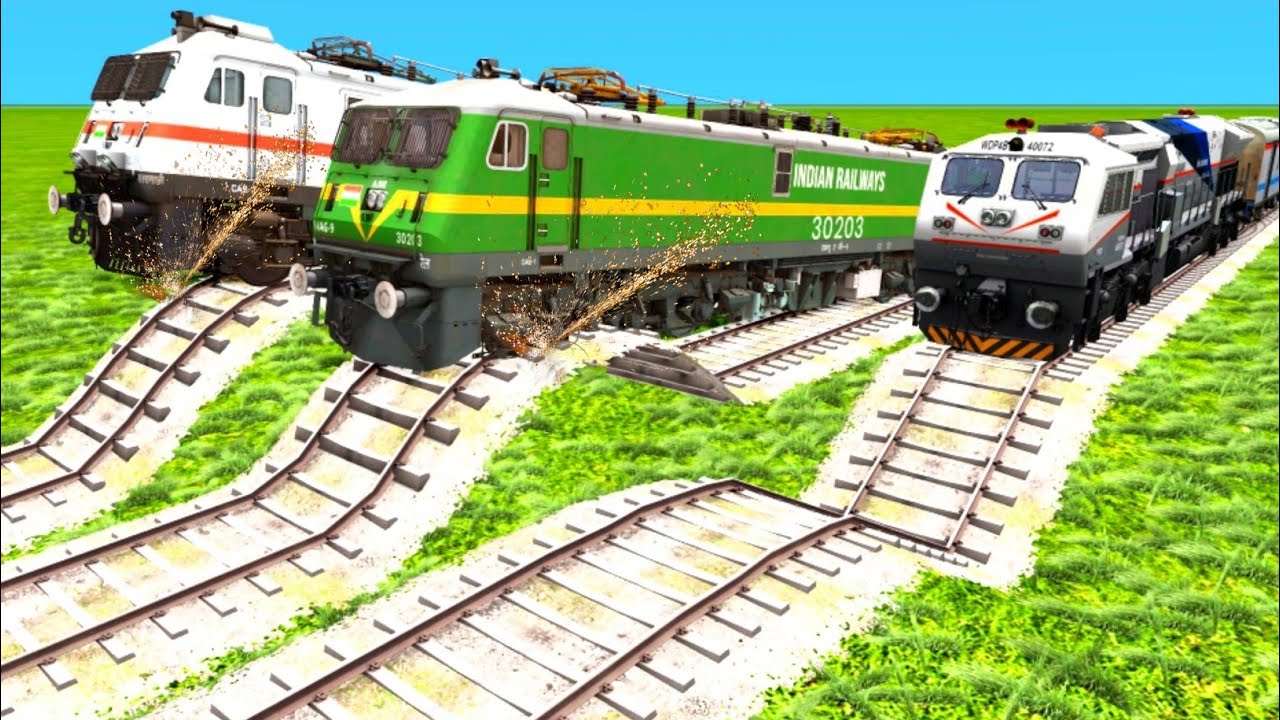MOST HIGHEST SPEED TRAINS VS 2 BIG SPEED BREAKERS & DEEP RISKY RAILWAY TRACKS|Train Simulator 2024|