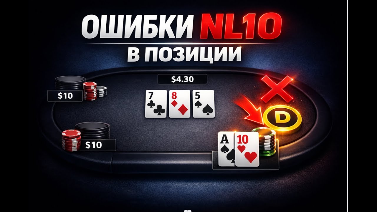Как правильно играть в позиции на NL10 | Ошибки микролимитов | Обучение покеру
