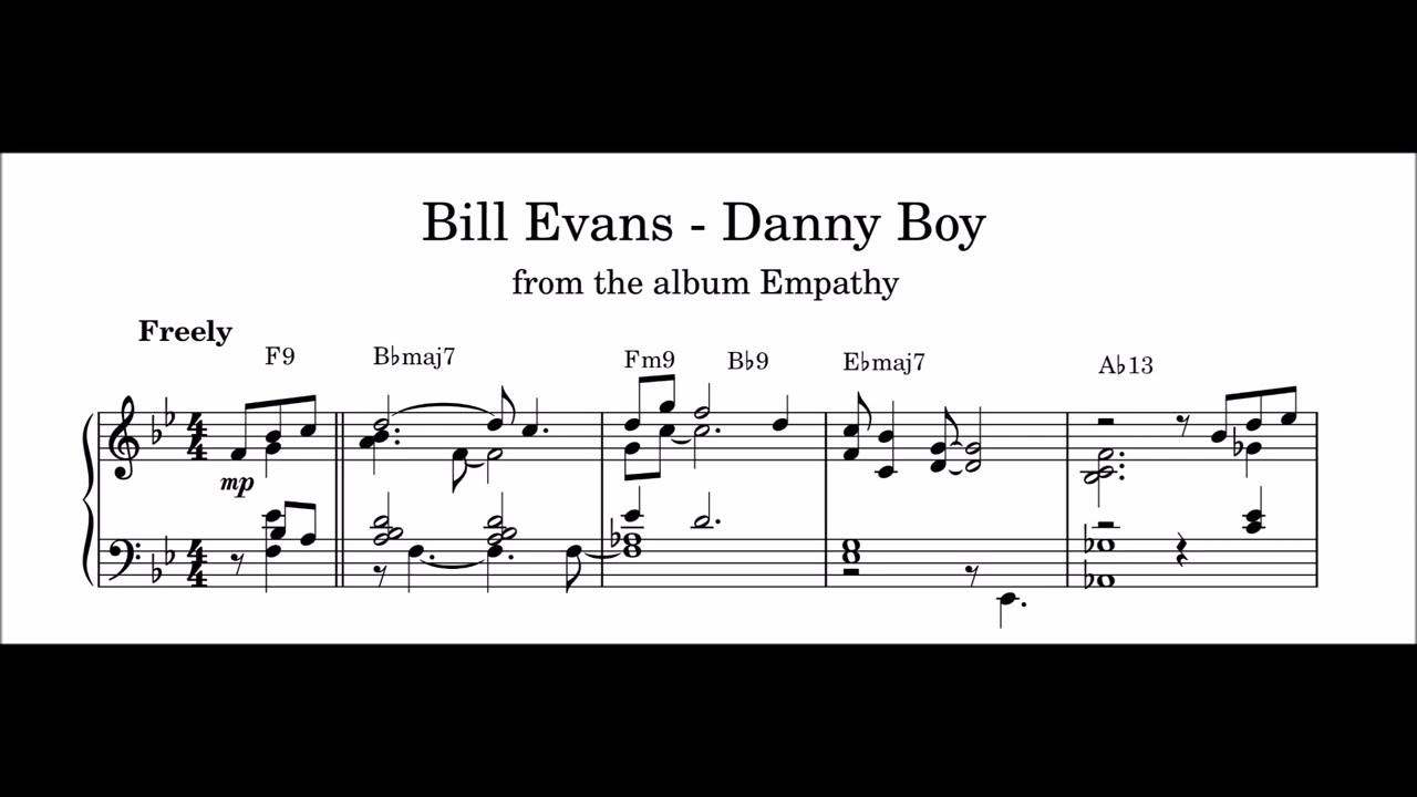 Bill Evans - Danny Boy - Piano Transcription (Sheet Music in Description)