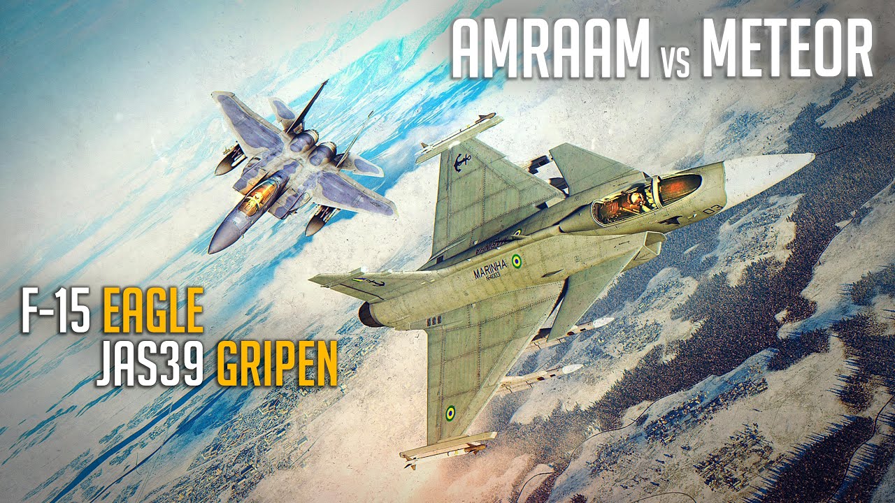 AMRAAM Vs METEOR | F-15 Eagle Vs JAS39 Gripen | Digital Combat Simulator | DCS | BVR |