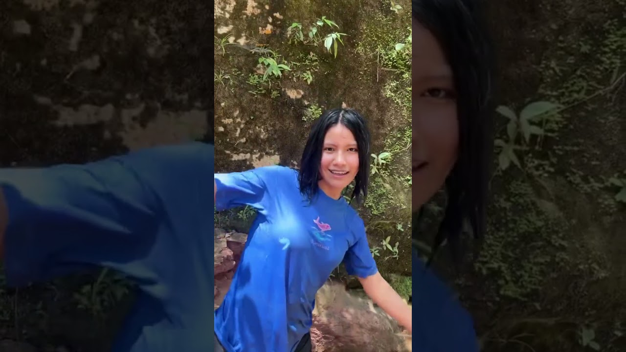 Bañándome en una Cascada de Palos Blancos #bolivia #milygonzales #tiktok 