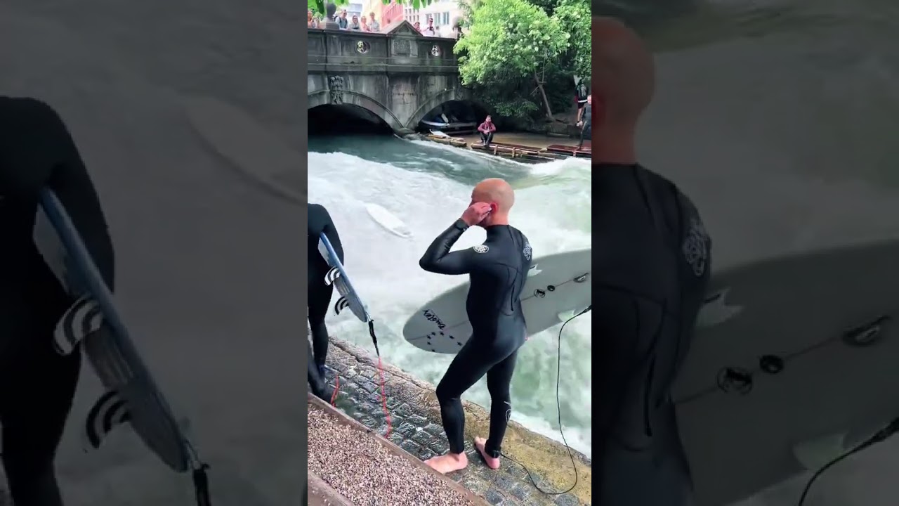 Eisbaden mit Adrenalinkick &ndash; Eisbach-Surfen im Englischen Garten, M&uuml;nchen 🏄&zwj;♀️ | River Surf | Munich