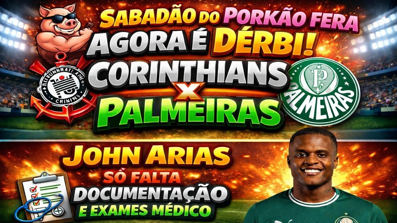 SABADÃO DO PORKÃO FERA! 🔥 AGORA É DÉRBI: CORINTHIANS X PALMEIRAS + JOHN ARIAS ANUNCIADO!