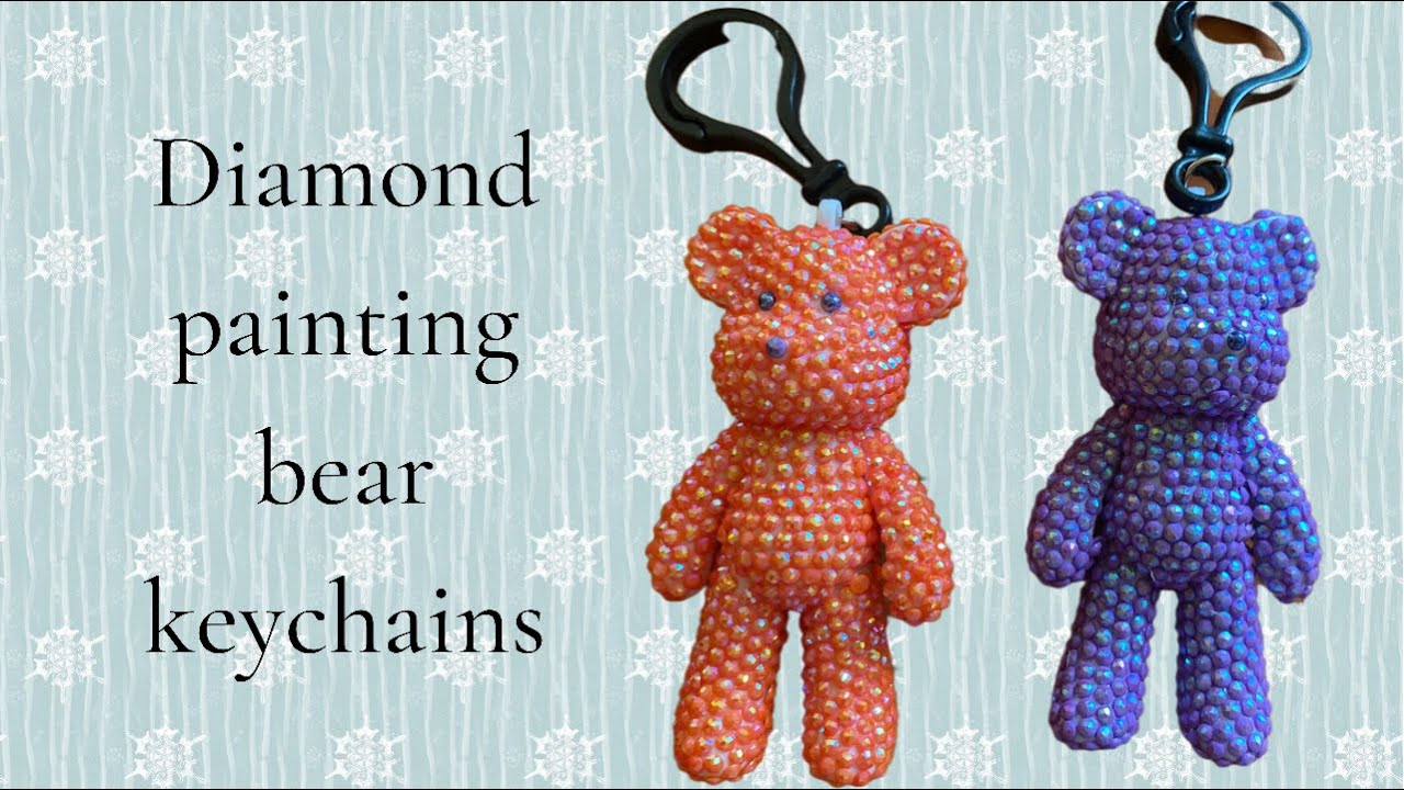 diamond painting bear keychains