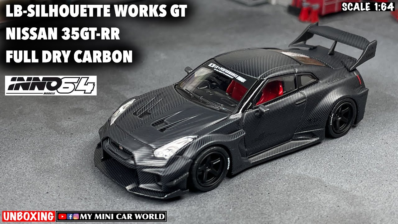 『MY MINI CAR WORLD』UNBOXING INNO64 1/64 LB-SILHOUETTE WORKS GT 35GT-RR “FULL DRY CARBON”