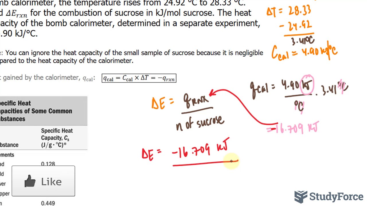 ⚗️ Measuring Change of Energy in a Bomb Calorimeter (Question 1)