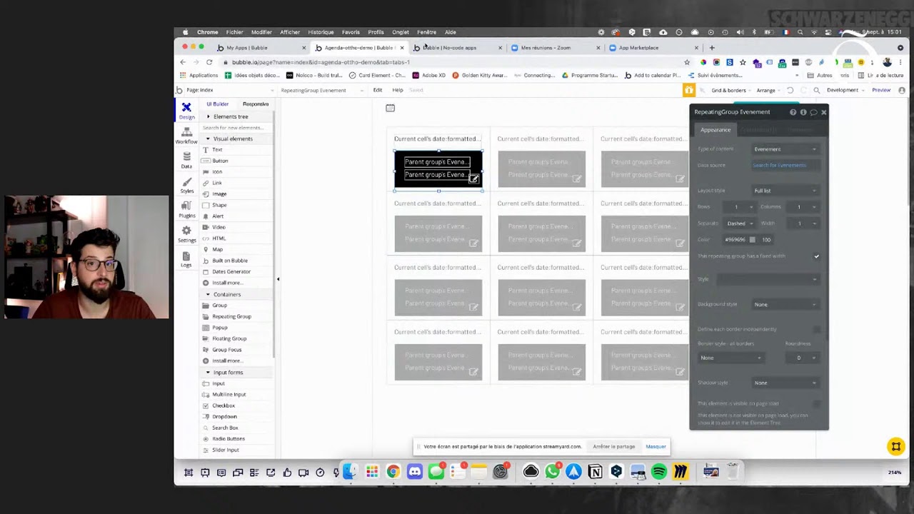 Bubble Demo live : comment faire un agenda ?