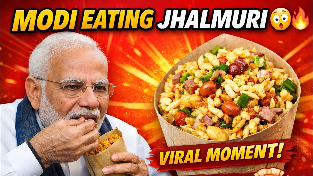STREET FOOD SURPRISE  || PM MODI TRIES JHALMURI || viral
