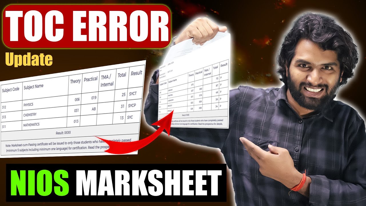 NIOS TOC Marksheet Not Update | How to get Updated Marksheet from NIOS | On-Demand Result Update