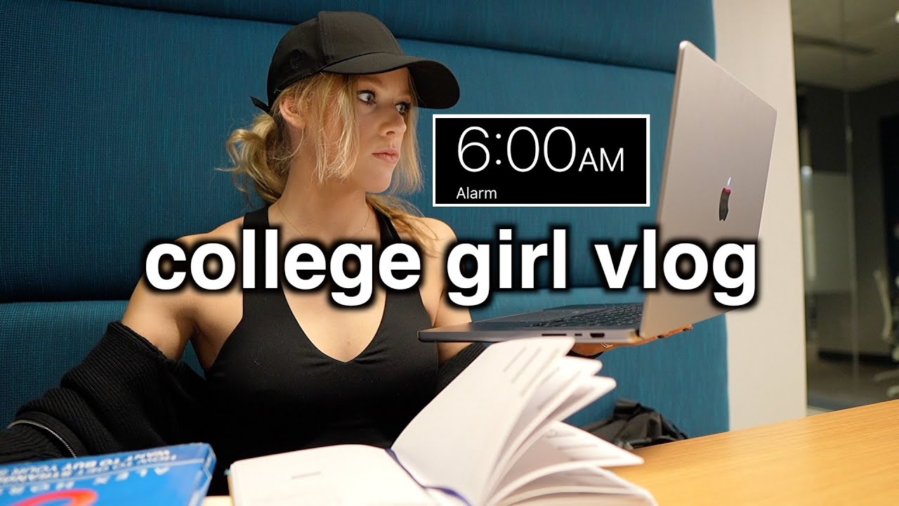A Full Day At College Vlog 7:30am to 5:30pm | focus, work, & workout vlog