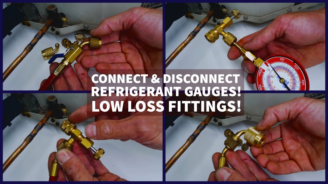 Connect & Disconnect Refrigerant Gauges! Low Loss Fittings!