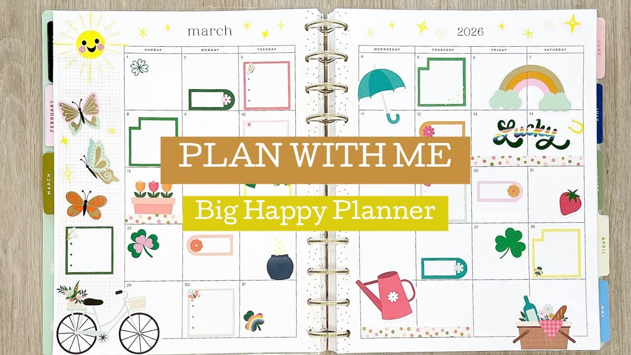 PLAN WITH ME | BIG HAPPY PLANNER | March Monthly
