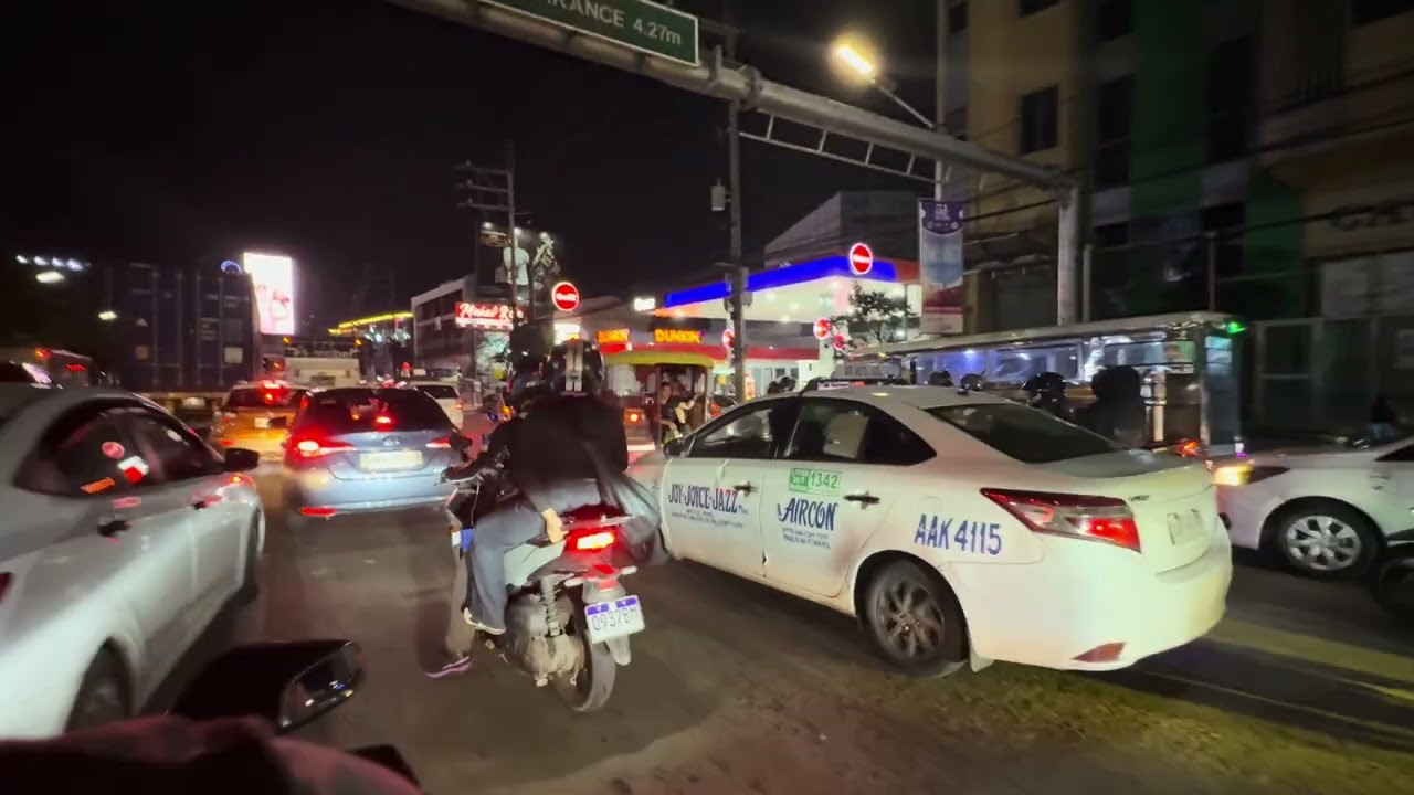Pasig City Manila Night on the Road