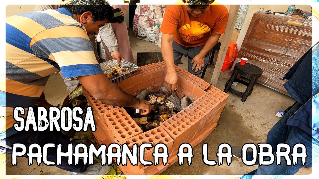 COCINAMOS SABROSA PACHAMANCA EN UNA OBRA DE CONSTRUCCIÓN