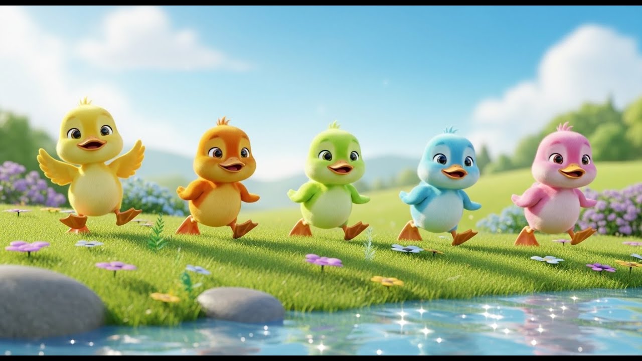 Cinco Patitos Caminan, Caminan | Canciones de Granja y Rimas para Caminar