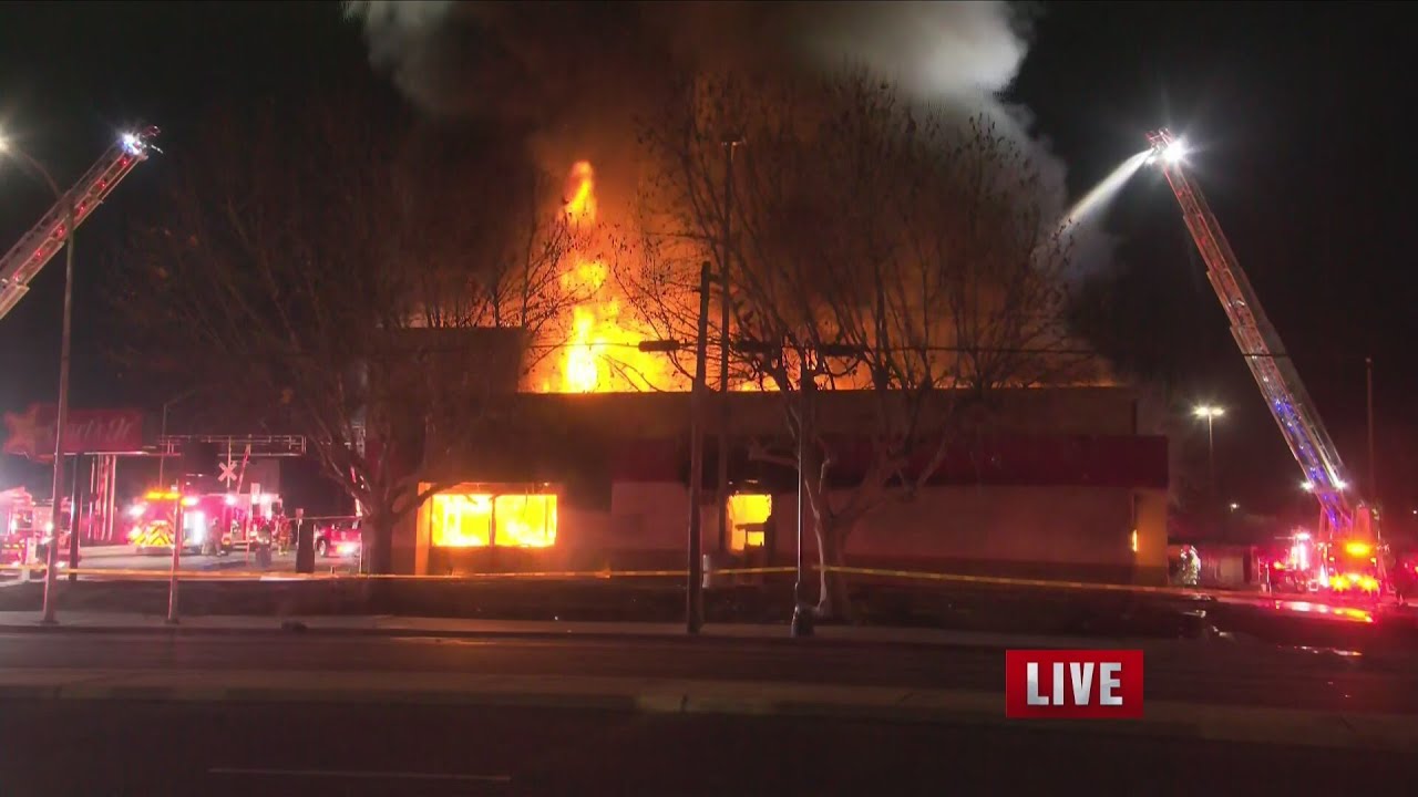Large fire breaks out at former Fresno restaurant