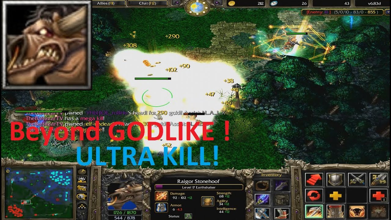DotA 6.83d - Earthshaker Beyond GODLIKE ! (ULTRA KILL)