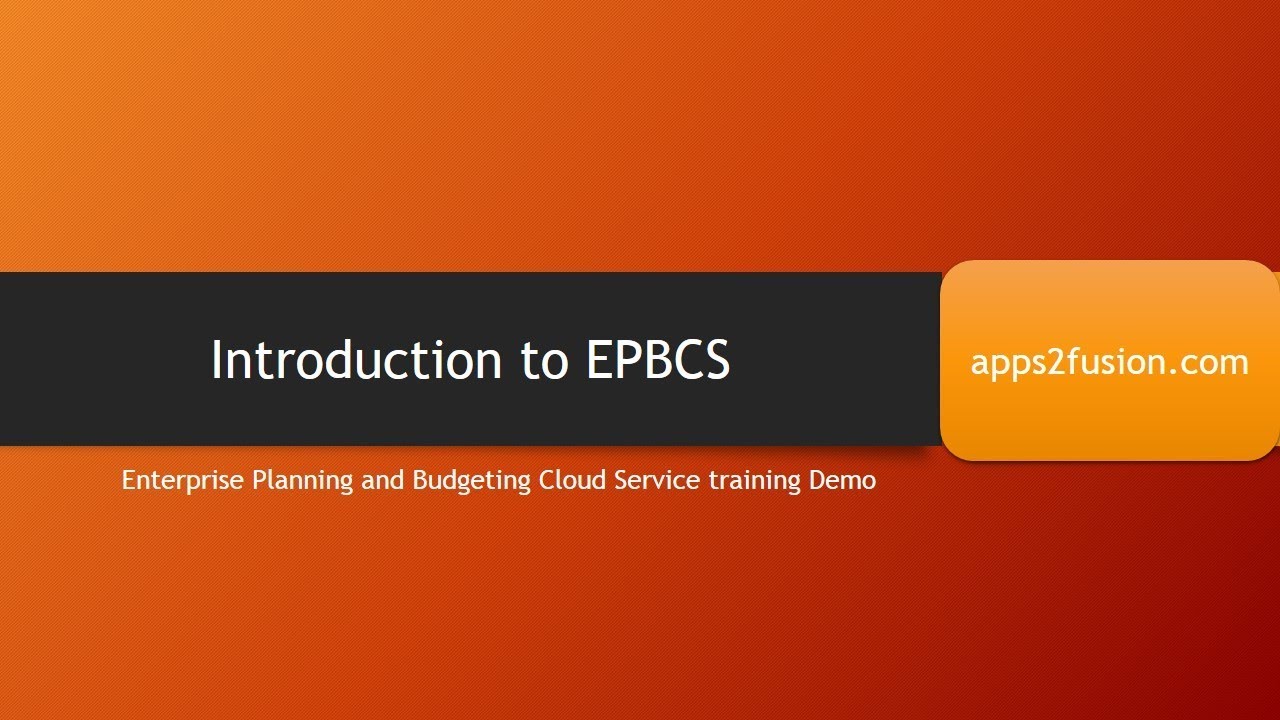 Introduction to EPBCS