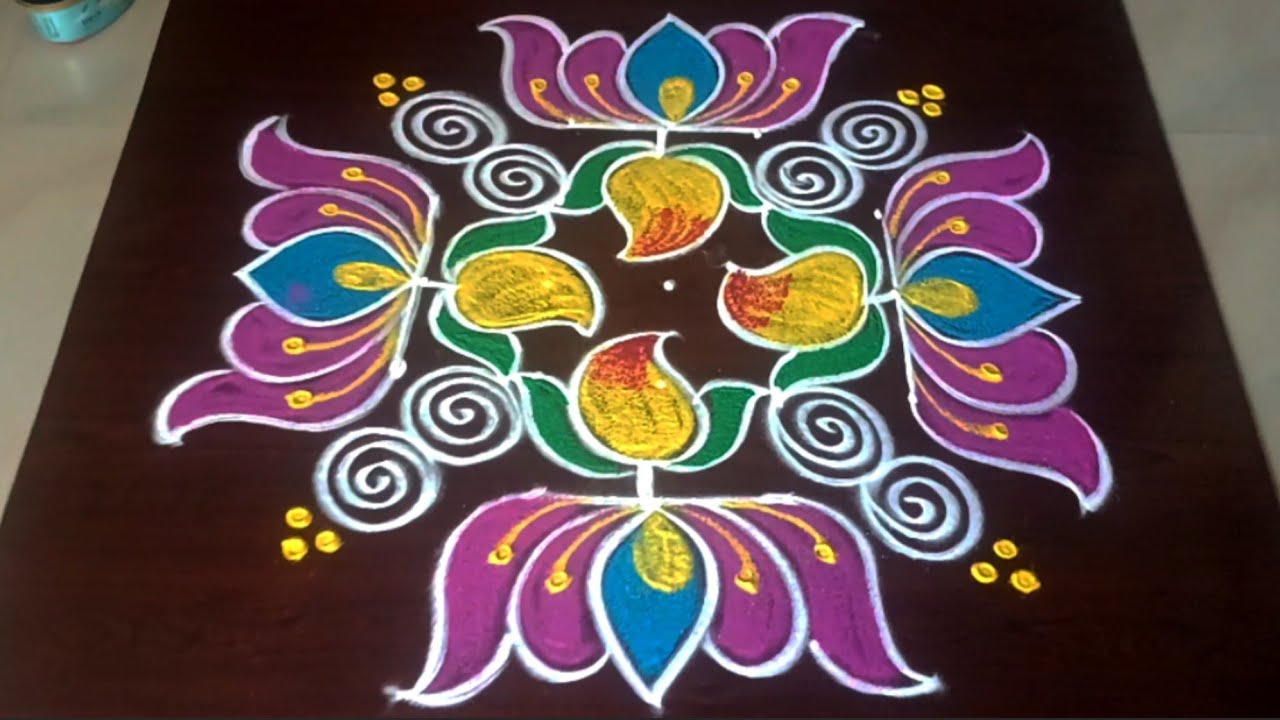 Ugadi rangoli muggulu 🦚 pandaga muggulu 🌹 beautifull 5*3 dots ugadi muggulu