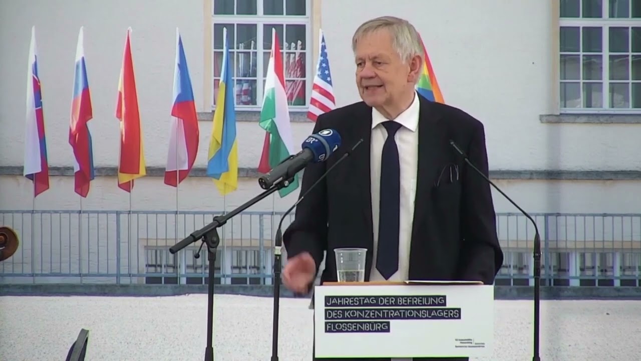 Gedenkakt zum 77. Jahrestag der Befreiung des KZ Flossenb&uuml;rg; Ausschnitt Steinbruch, Dr. Oetzinger