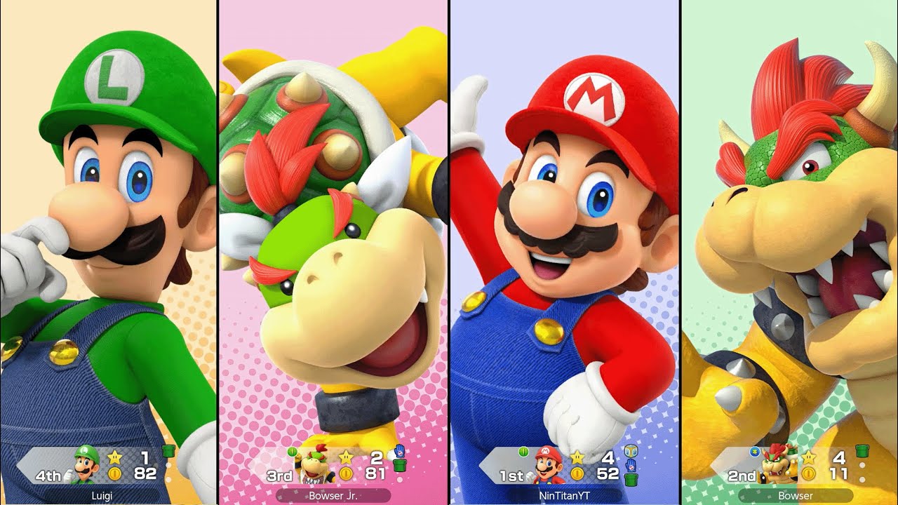 Super Mario Party Jamboree - Mario vs Bowser vs Luigi vs Bowser Jr. - Mega Wiggler's Tree Party