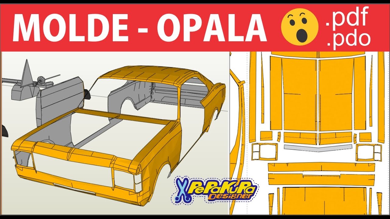 #MINIOPALA  Moldes do Opala #pepakura #opala #carrodepapel
